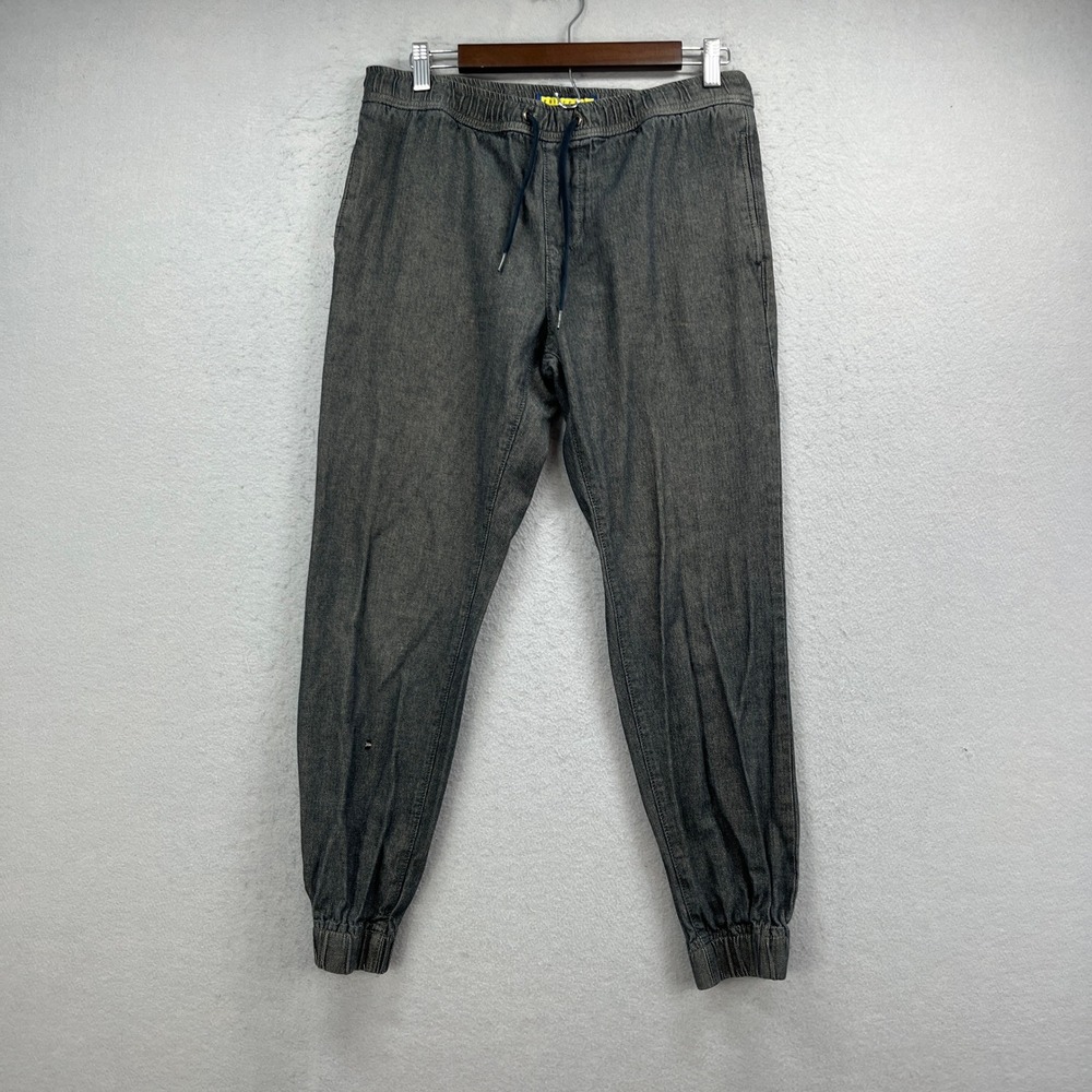 Prince & Fox Joggers Men Small Gray Herringbone Drawstring Streetwear Athleisure